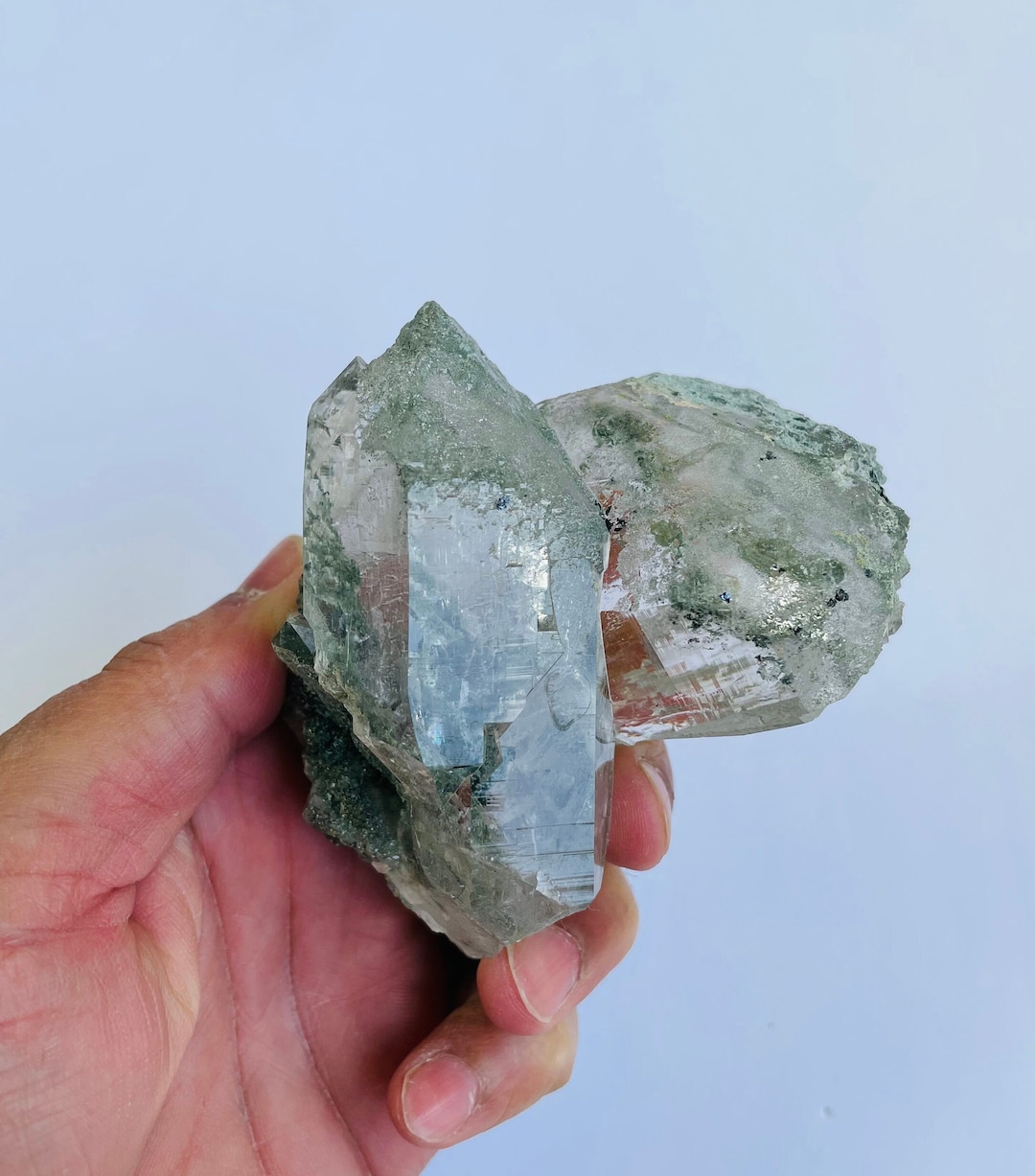 Chlorite Green Himalayan Quartz Crystal Natural Q761