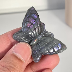 Purple Labradorite Butterfly Carving LA131