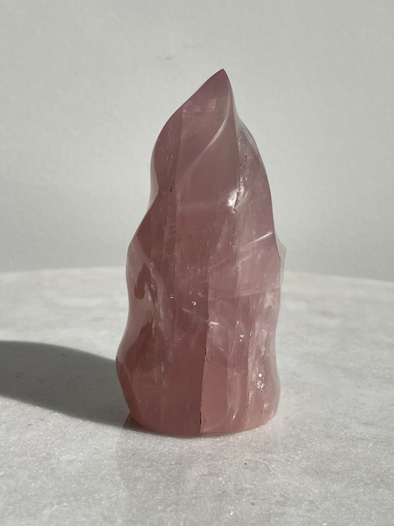 Dark Rose Quartz Flame Natural Crystal FF033 image 2