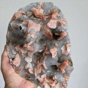 Chalcedony with Stilbite Cluster Crystal AP177