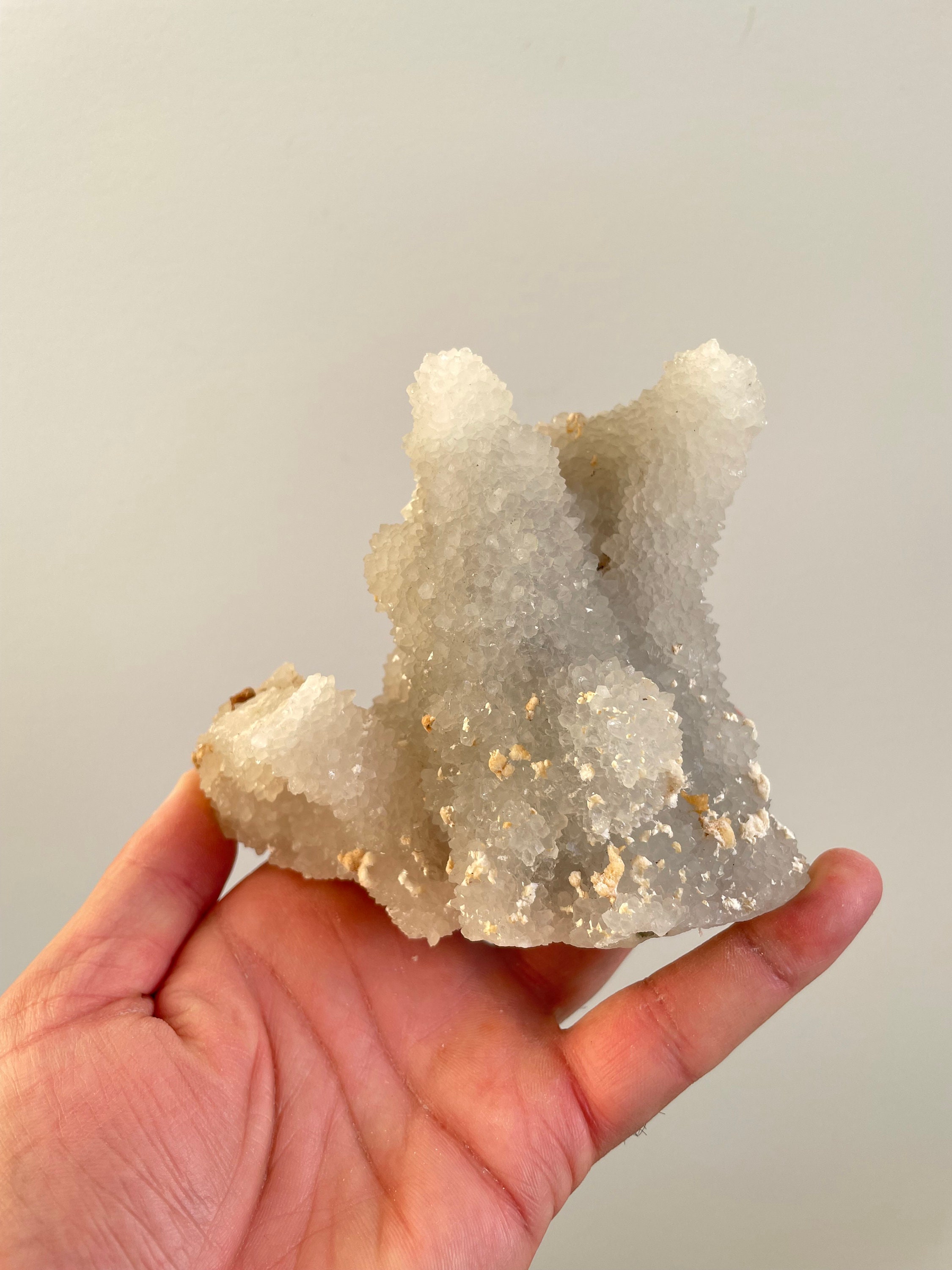 Coral Quartz on Chalcedony Crystal Q418 Etsy