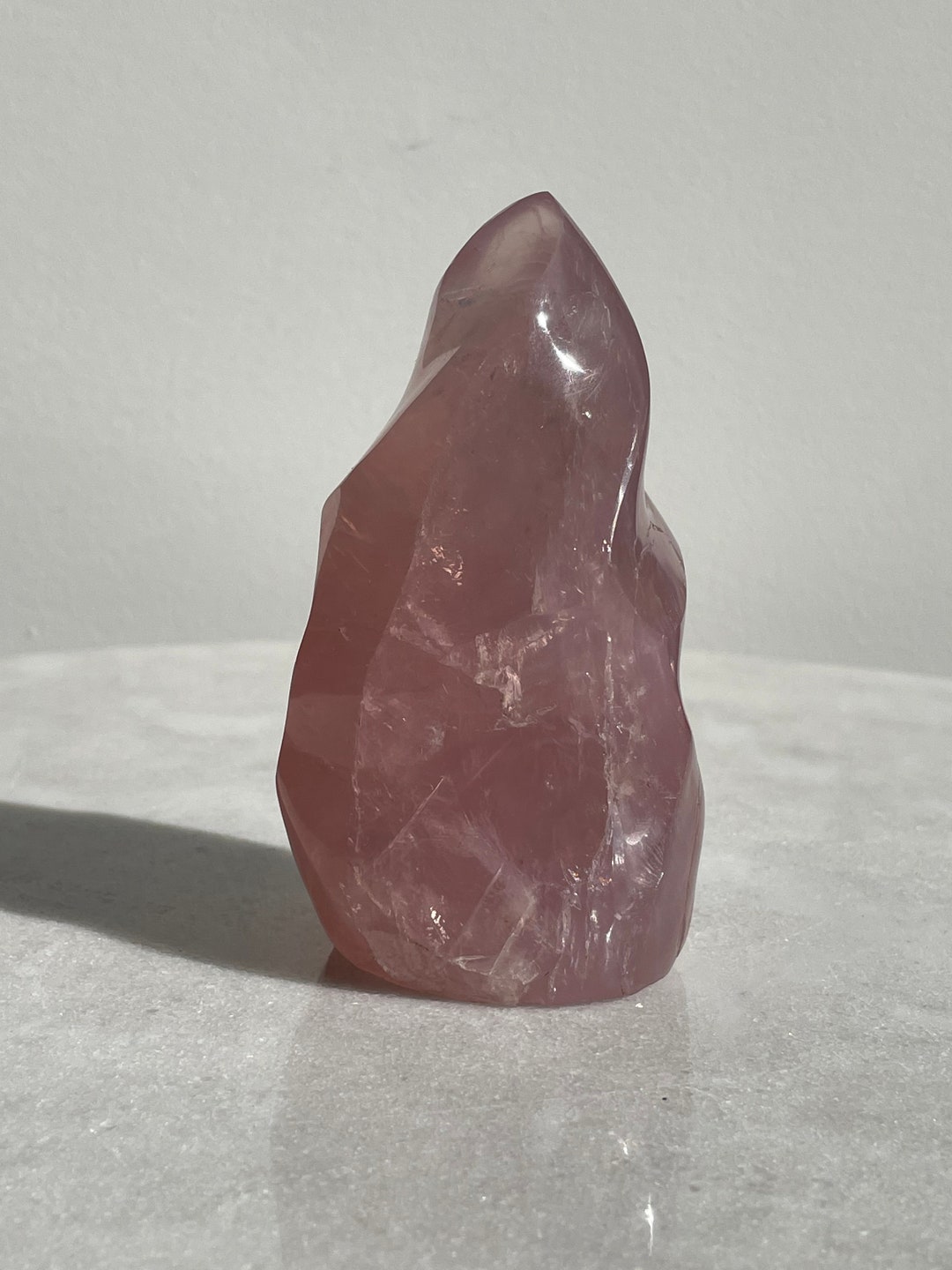 Dark Rose Quartz Flame Natural Crystal FF033 Etsy Canada