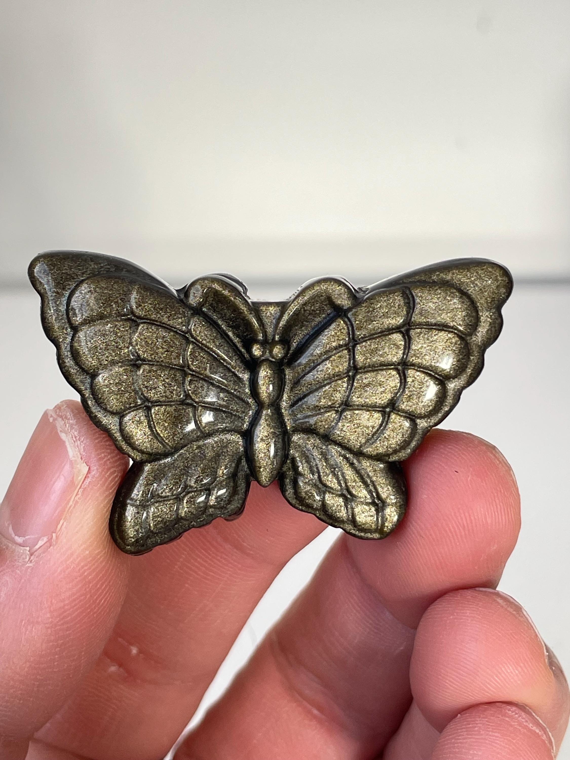 黒曜石の金光沢蝶彫刻 LA134 - Etsy 日本