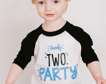 Ready Two Party Birthday T-shirt - regalo de cumpleaños, traje de cumpleaños, camiseta de cumpleaños para niños, dos años, 2º cumpleaños - POM CLOTHING