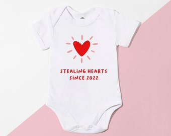 Stealing Hearts Valentines Baby Bodysuit -  Mummy Valentines, Valentine t-shirt for girls and boys - POM CLOTHING