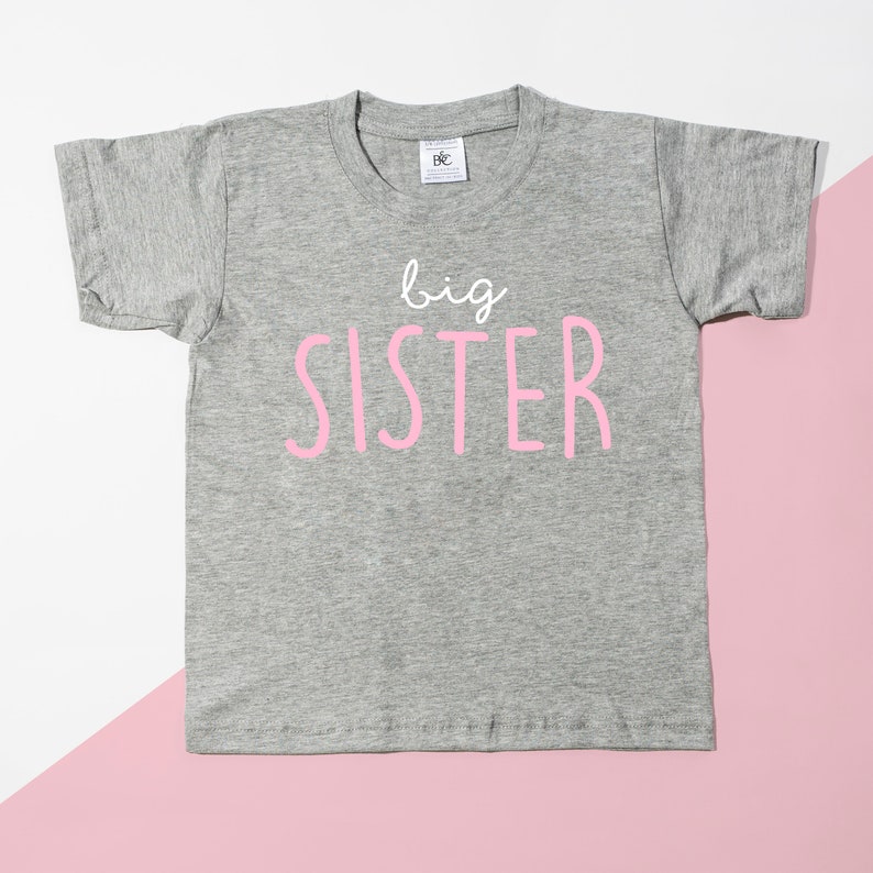 T-shirt Big Sister t-shirt mignon pour enfants, ensembles frères et sœurs, cadeau danniversaire POM CLOTHING image 1