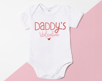 Daddy's Valentines Baby Bodysuit - Valentines t-shirt, kids valentines clothing, mummy valentines - POM CLOTHING