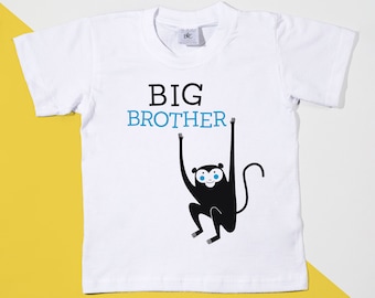 Big Brother T-shirt - Big Brother To Be, Kids Monkey, Toddler Sibling Shirt, Kids Pregnancy Announcement Shirt, POM CLOTHING