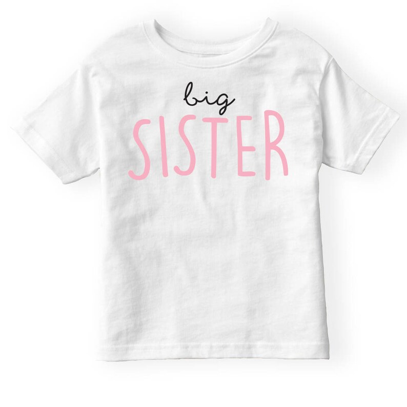 Big Sister T-shirt schattige kinderen t-shirt, broer of zus sets, verjaardagscadeau POM KLEDING afbeelding 4