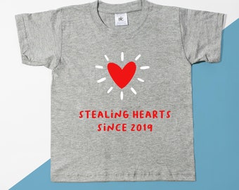 Stealing Hearts Valentine T-shirt - Valentines t-shirt, kids valentines gift - POM CLOTHING