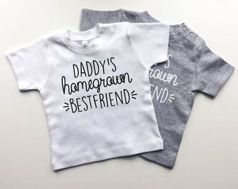 Daddy's Homegrown Bestfriend T-shirt - father's day gift, 1st fathers day, cute kids wear - POM CLOTHING