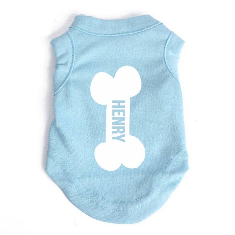 Custom made dog clothing dog puppy small pet vests t.shirt dog apparel Personalised Dog Vest Bone