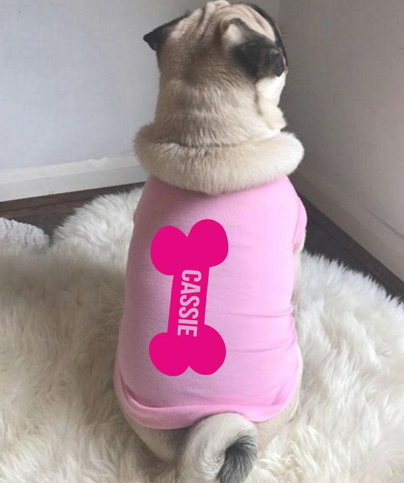 Custom made dog clothing dog puppy small pet vests t.shirt dog apparel Personalised Dog Vest Bone