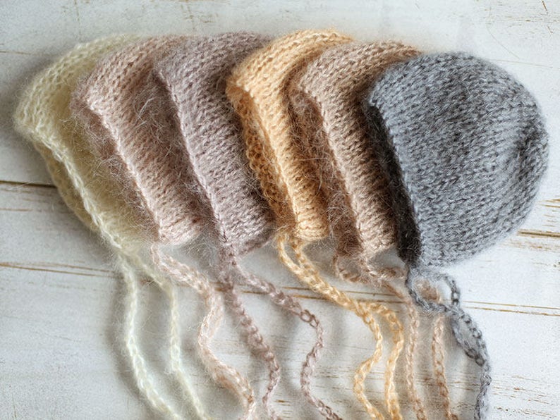 Newborn hat,,13 COLORS, newborn mohair hat, baby girl hat, baby boy hat, new born photo prop, photography image 1