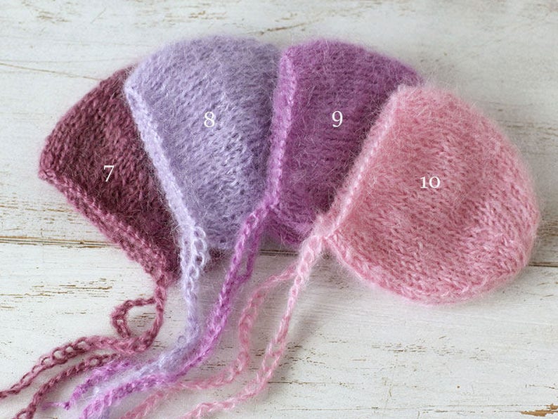 Newborn hat,,13 COLORS, newborn mohair hat, baby girl hat, baby boy hat, new born photo prop, photography image 3