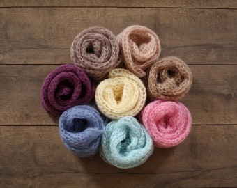 15 COLORS Newborn wrap and tie back, newborn mohair blanket and tie back, photo prop, photography