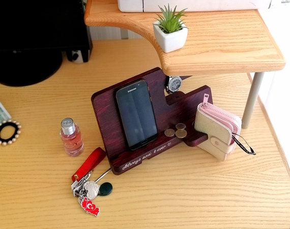 Wooden Organizer Mens Wood Docking Station Womens Iphone Mens Wood Docking Station Womens Iphone