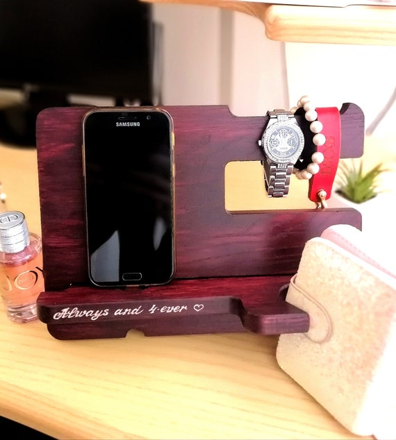 Docking Station Nightstand Dock With Keys Holdercharging Etsy