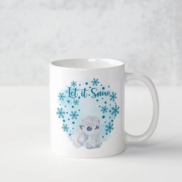 Let it snow pkm alolan snowy christmas mug