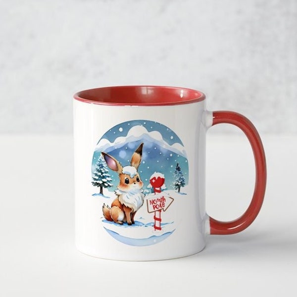 Winter pokemon christmas eevee snowy  mug