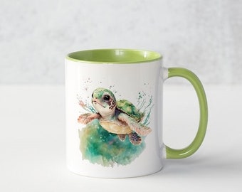 Mug tortue avec texte au dos