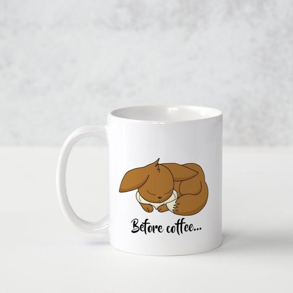 Before coffe.. after coffee .. Eevee mug