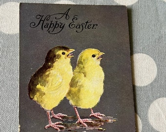 Vintage 1920s Osterkarte: Zwei Küken, Ephemera aus Papier