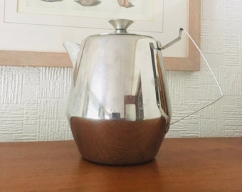 Stainless Steel pot 1 1/2 pint/18/8 Stainless Steel/Swan Brand Westbury Made in England/Modern/60s tableware/Tea ware/Hot water pot