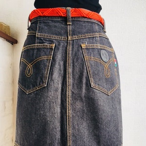 Vintage Moschino Denim Skirt: Italian Designer Blue Jean (size M-L