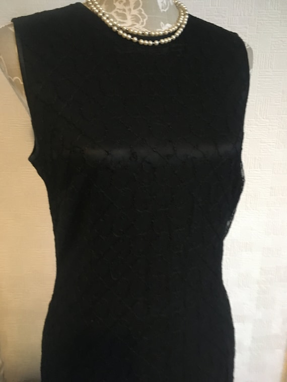 Vintage ESCADA Black Lace Dress: 80s Silk Lined Party Dress
