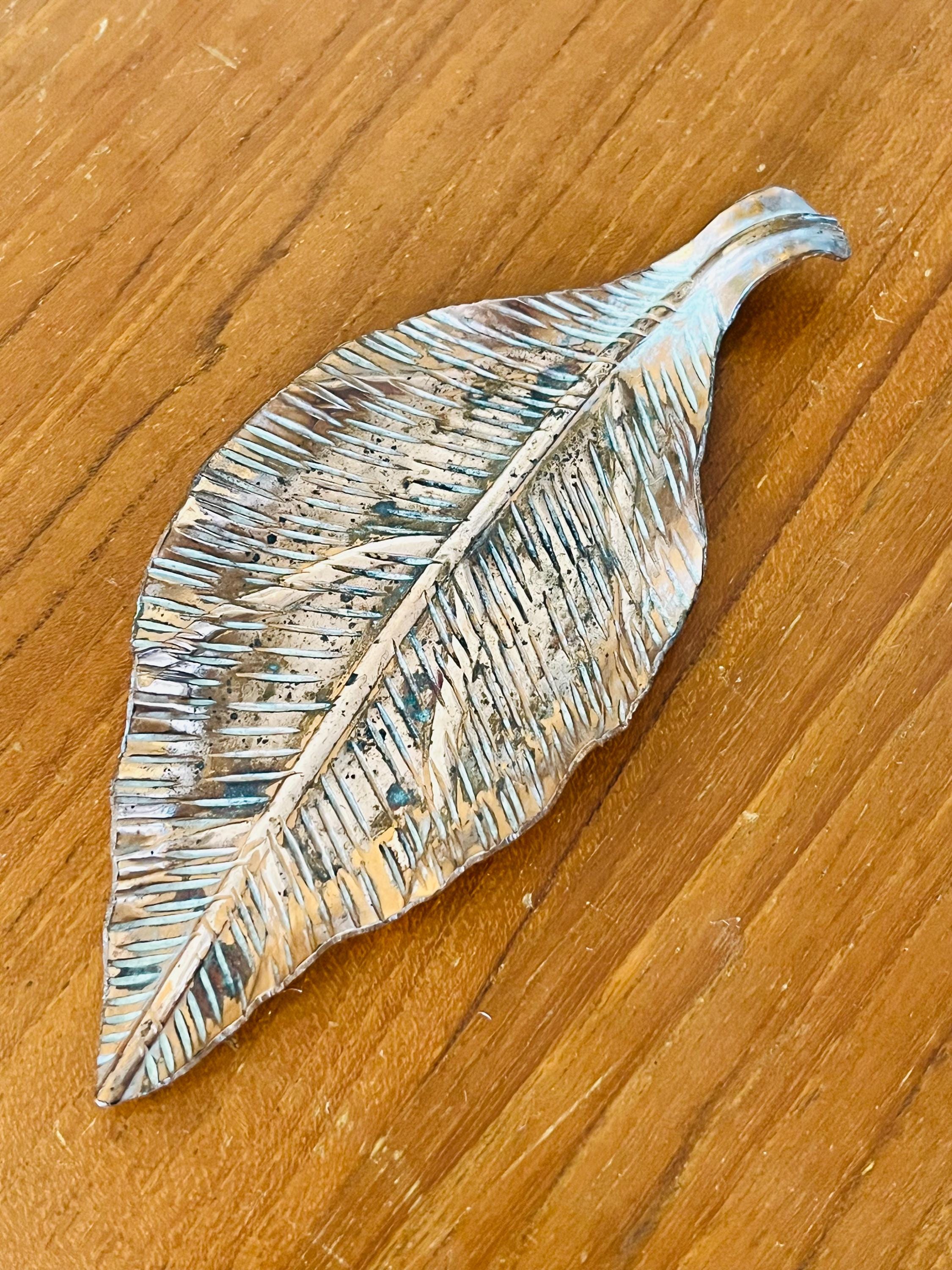 Handcrafted Copper Leaf Dish: Signed Richard Mead, Rhodesia