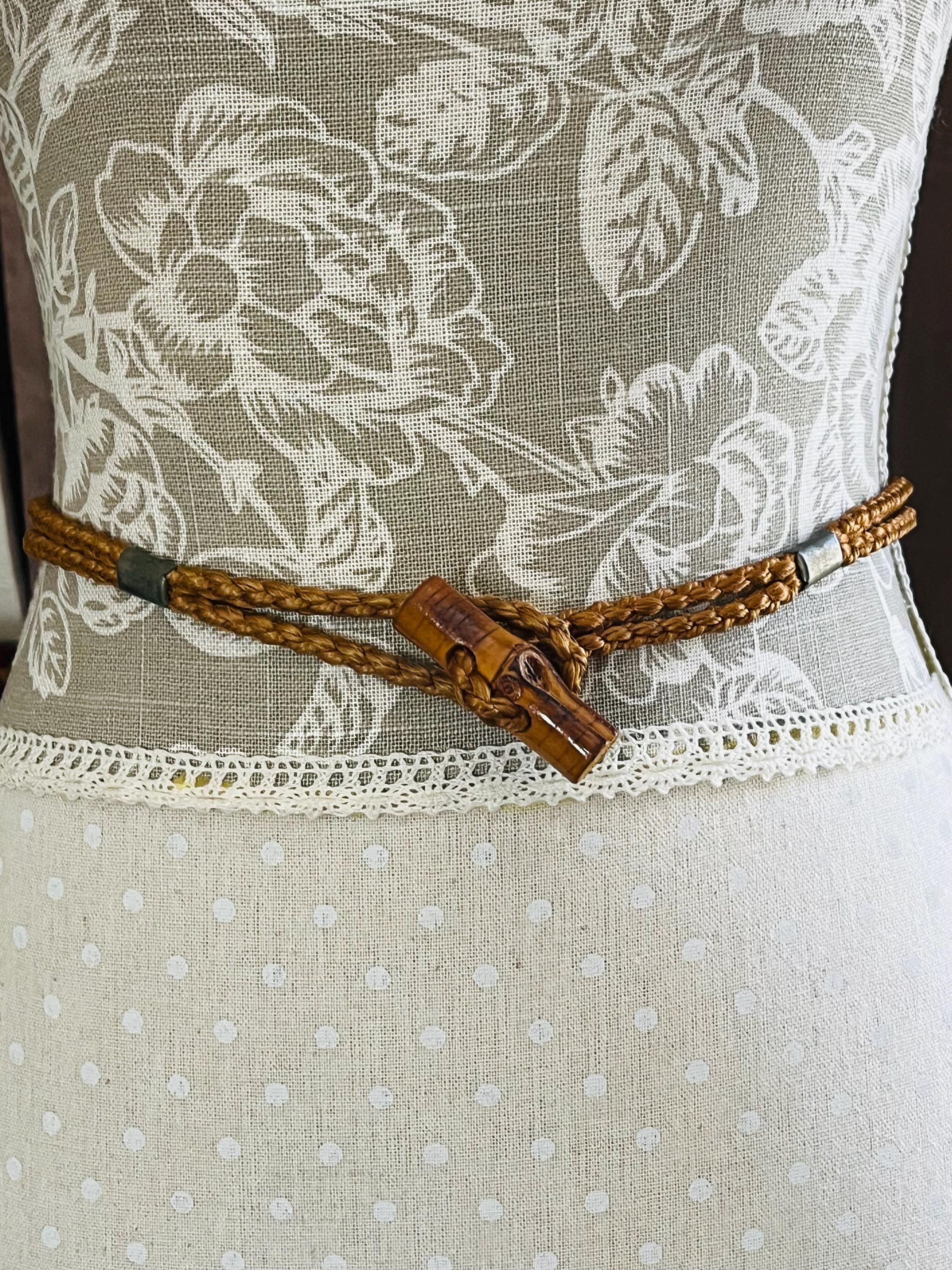 Vintage woven braided jute chord belt/festival boho hippie tope belt Macrame Belt, Woven Belt, Hippie Belt, Boho Belt, Retro Belt  main image 4