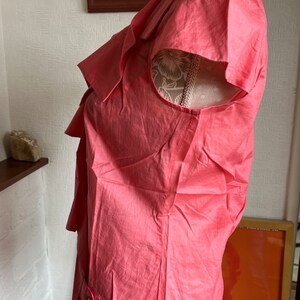 Vivienne Westwood Pink Cotton Blouse: Asymmetric Cap Sleeve, Made in Italy image 3