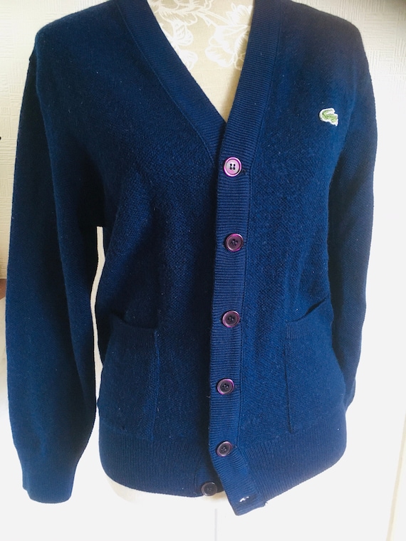 Vintage Lacoste cardigan/70's Lacoste cardigan Size M… - Gem