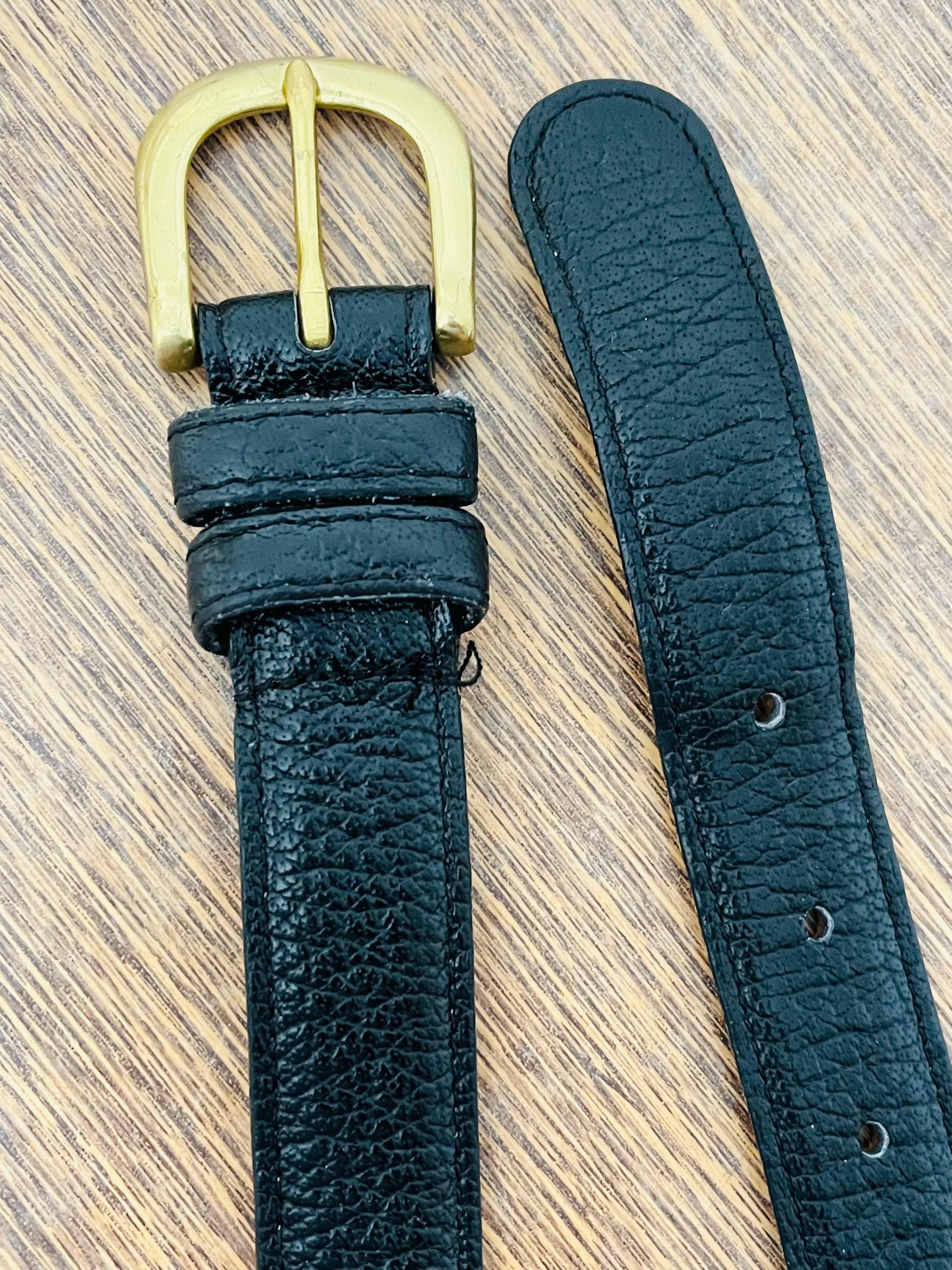 Vintage Coach Black Leather Belt: Solid Brass Buckle, Made in USA