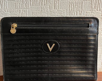 Vintage Mario Valentino Leather Clutch Bag - 80s Italian Purse