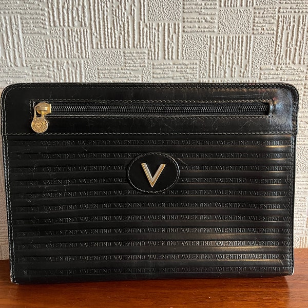 Vintage Mario Valentino black clutch bag/Leather purse/80’s clutch bag/leather accessories/Made in Italy/Italian vintage/Christmas gift