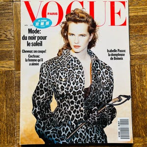 French VOGUE magazine 1989 No. 695/VOGUE/80s VOGUE/Vogue fashion magazine/French language/Vintage Vogue/Colour fashion magazine/80s fashion