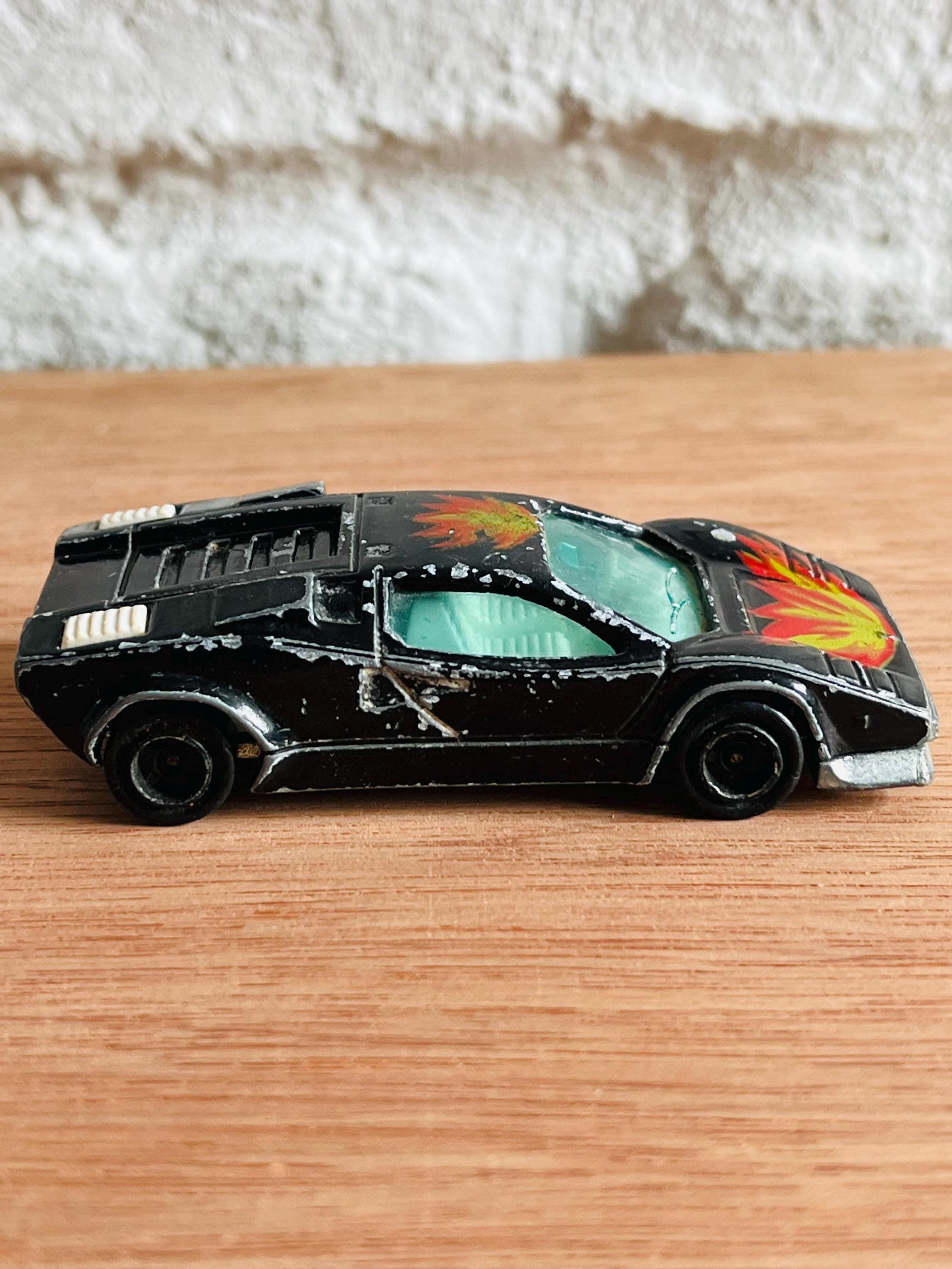 Vintage Majorette Lamborghini Toy Car: Black Diecast Model, Made