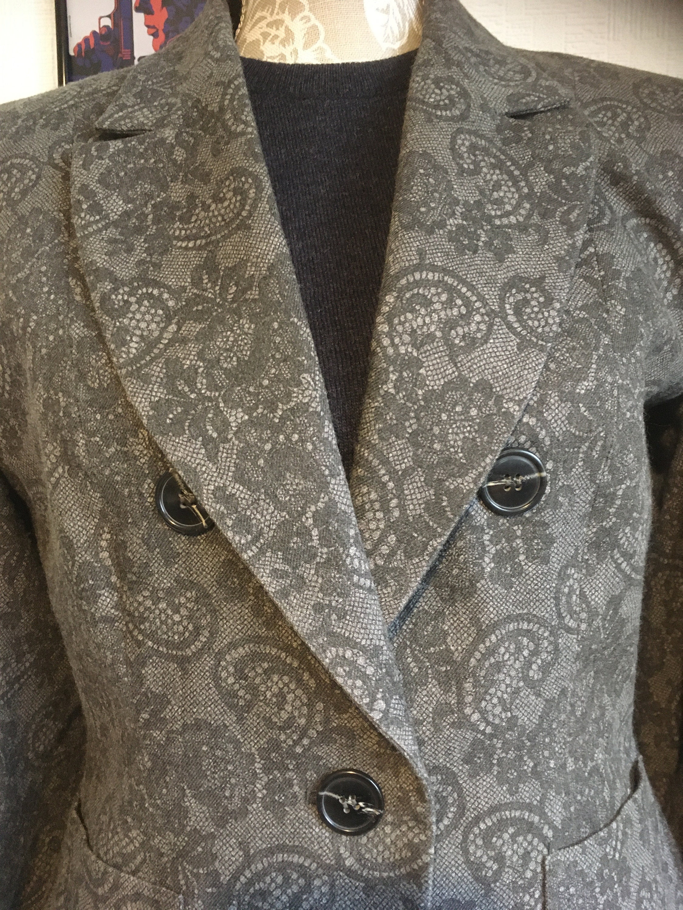 【送料&関税込】Saint Laurent Grey Single-breasted Jacket Wi Jacket in grey wool gabardine - Saint Laurent