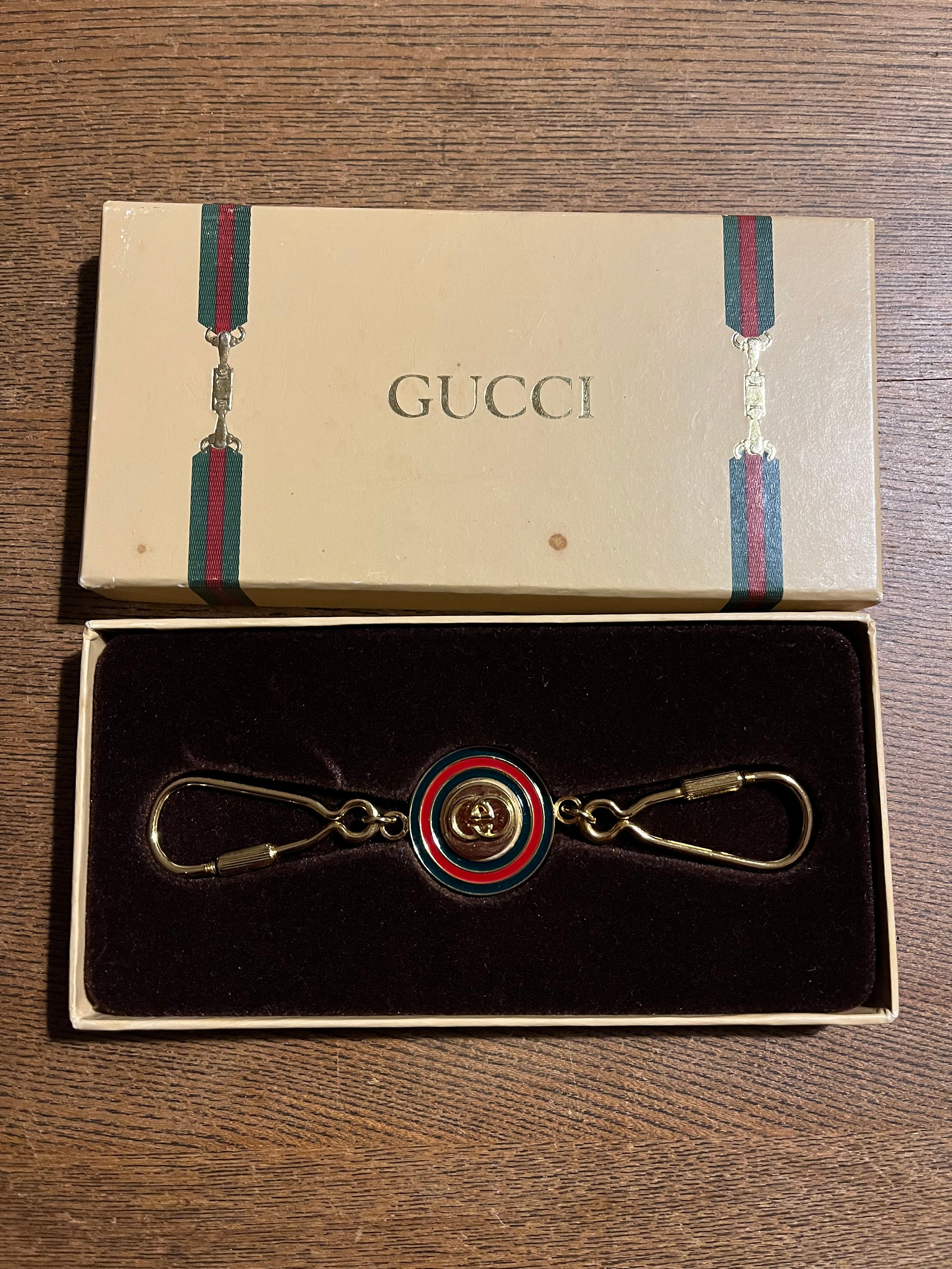 Gucci GG Blooms Tape Measure Keyring in Metallic