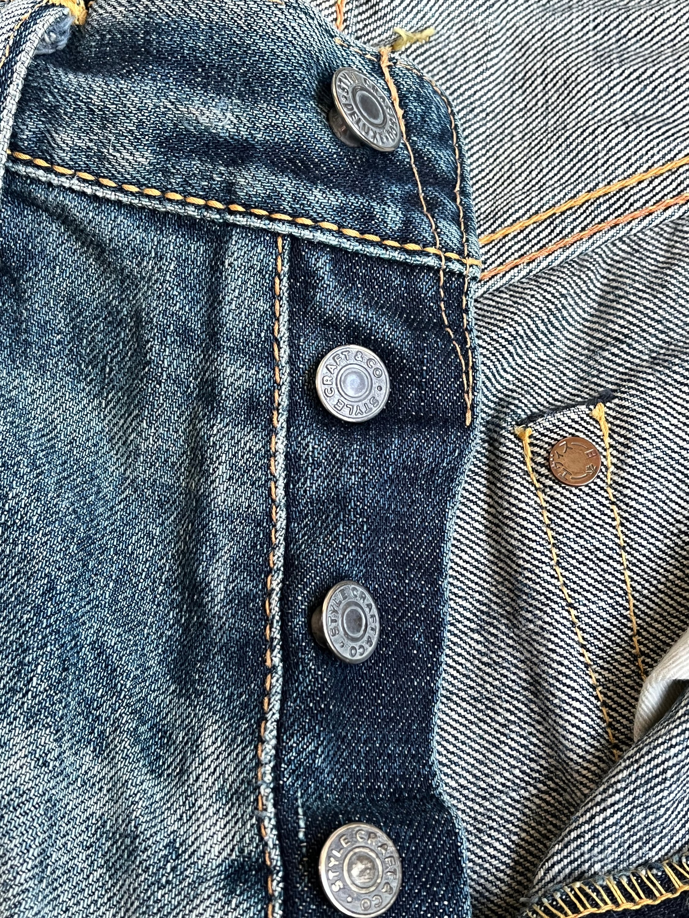 Vintage Evisu Jeans: Made in Japan Distressed Indigo Denim (30x35 