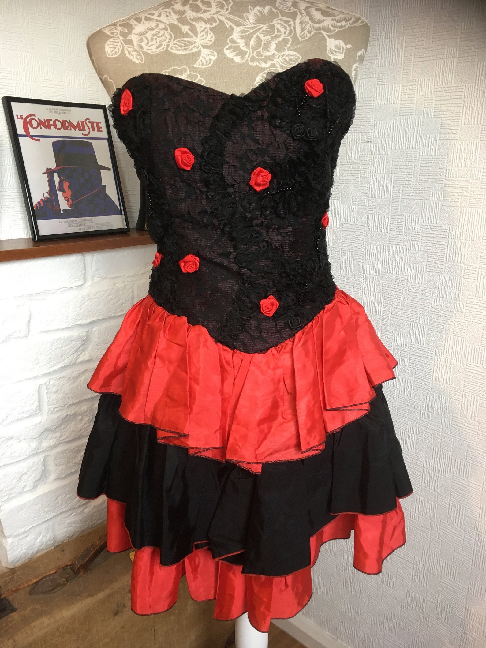 Robe bustier des années 80/Taille XS/Tulle de dentelle | Etsy