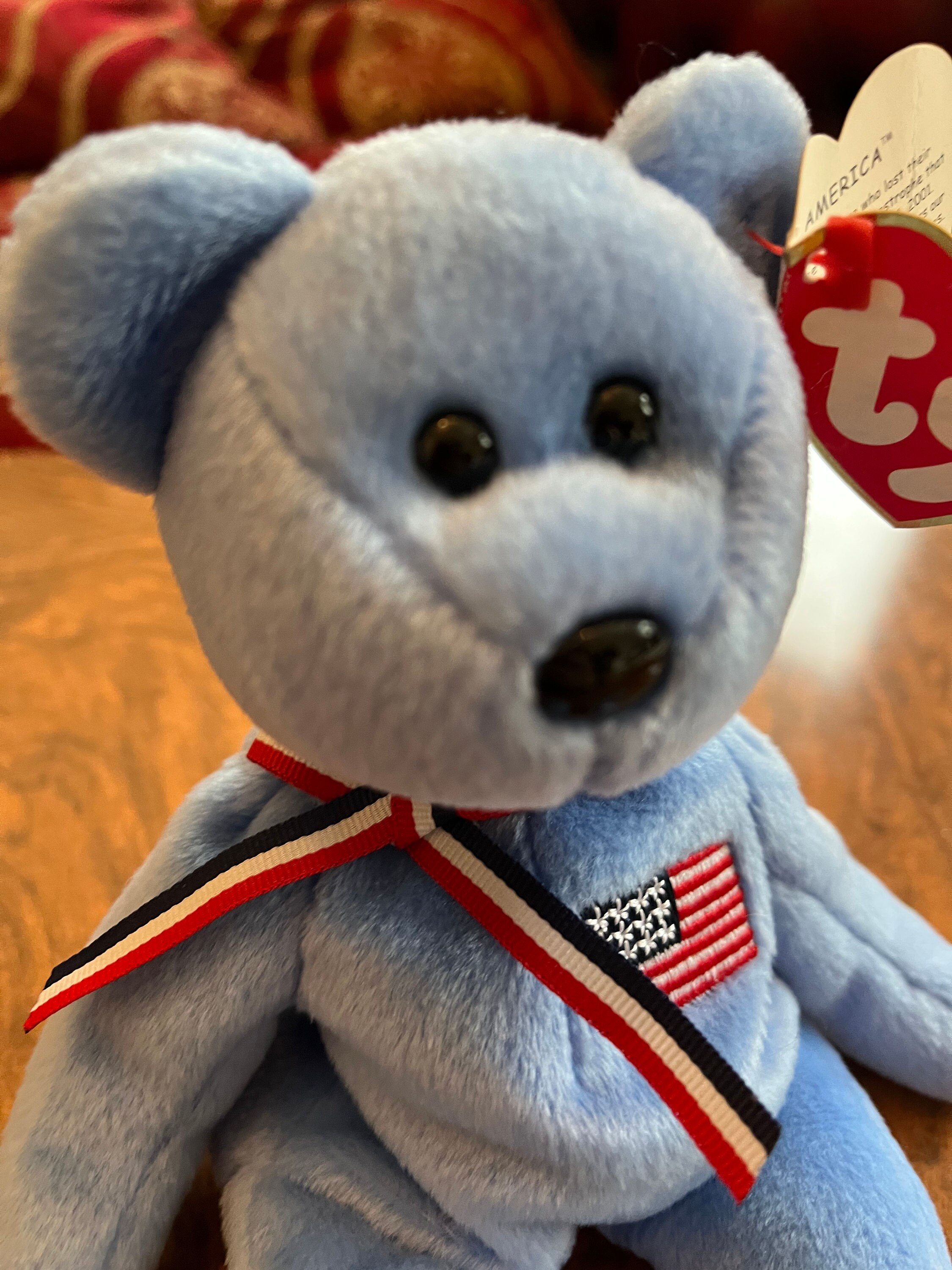 Ty Beanies America the Bear Blue Bear 2001 Swing Tag 7th