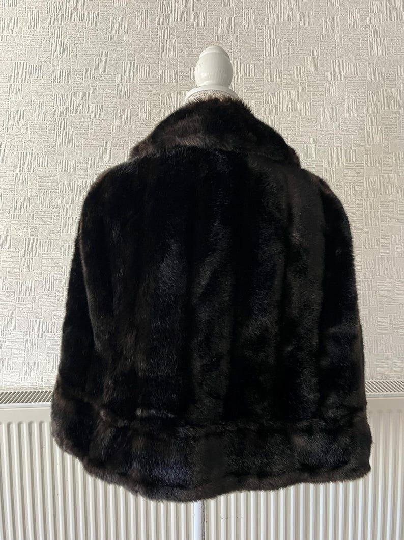 French Vintage Cape Coat/faux Fur Cape Jacket/vintage Imitation Fur