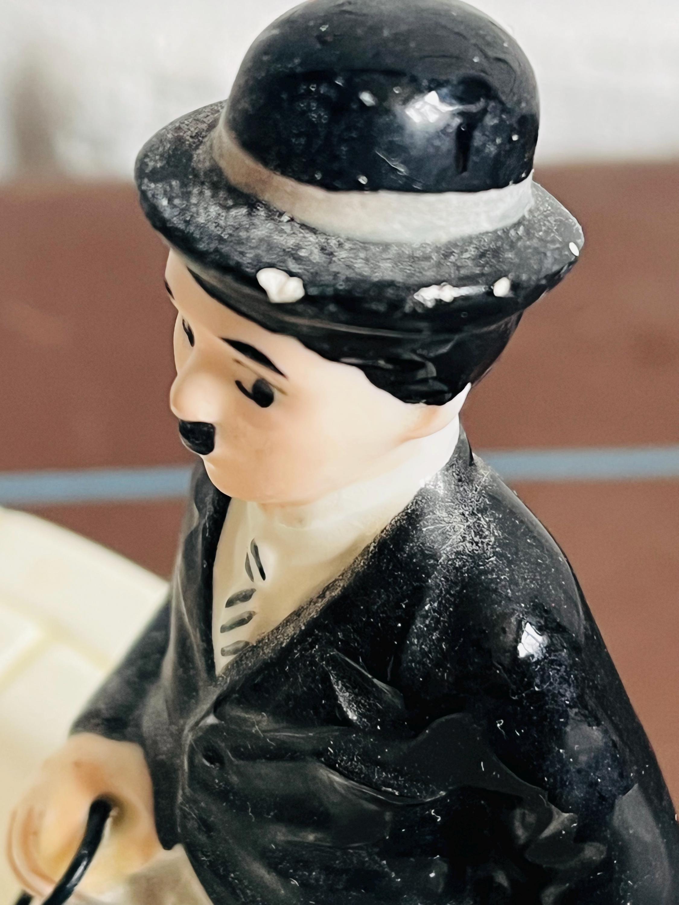 Charles Chaplin 陶器製 フィギュア 置物 Charles Chaplin 'the Tramp' Ceramic Dish: Bubbles Inc. Collectible