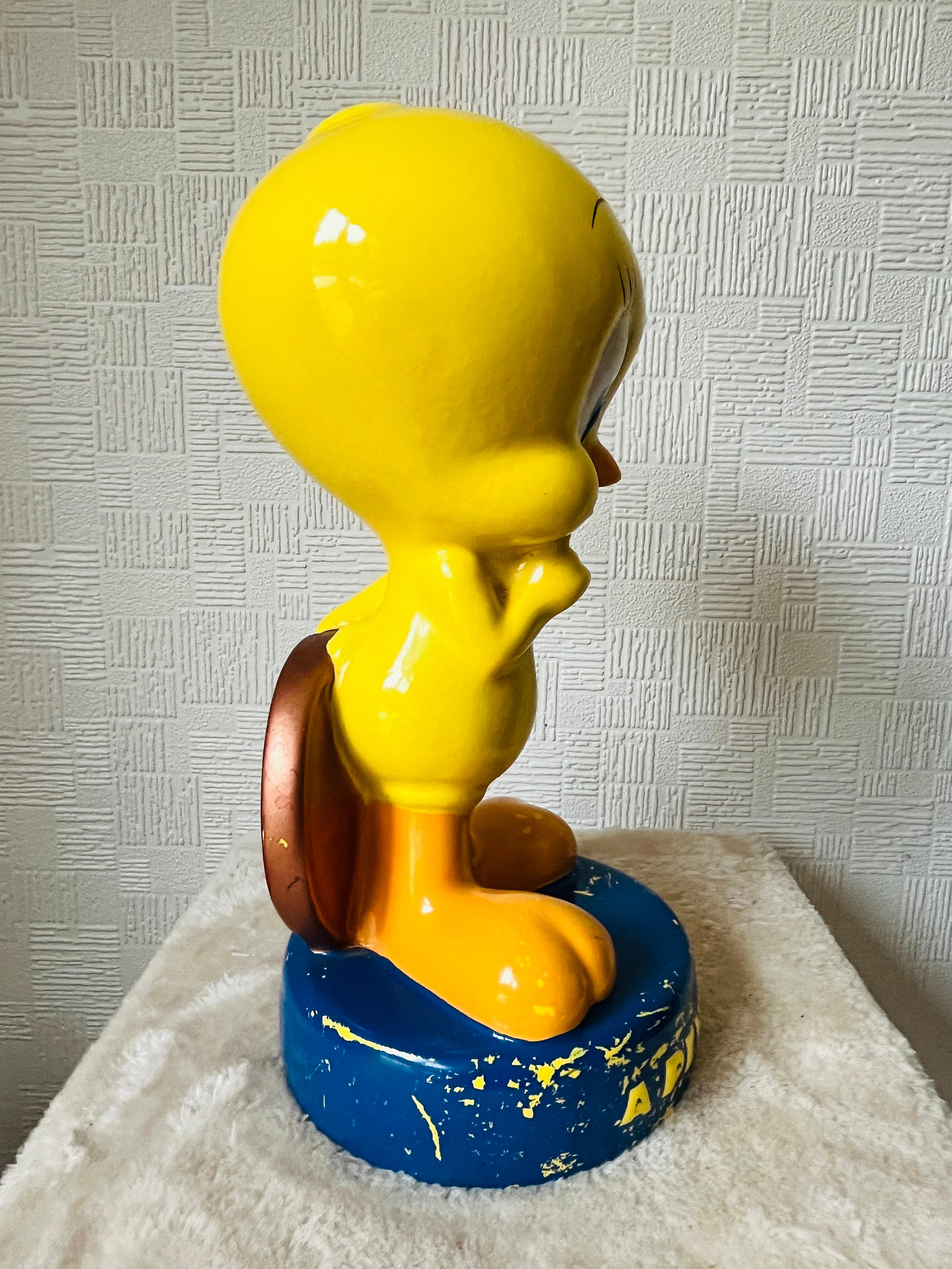 純銀　トゥーイーティー Tweety Bird Head Bank Plastic 1997 Warner Brothers Figure