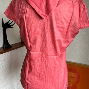 Vivienne Westwood Pink Cotton Blouse: Asymmetric Cap Sleeve, Made in Italy image 4