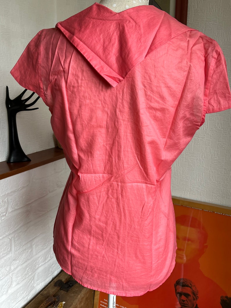 Vivienne Westwood Pink Cotton Blouse: Asymmetric Cap Sleeve, Made in Italy image 4