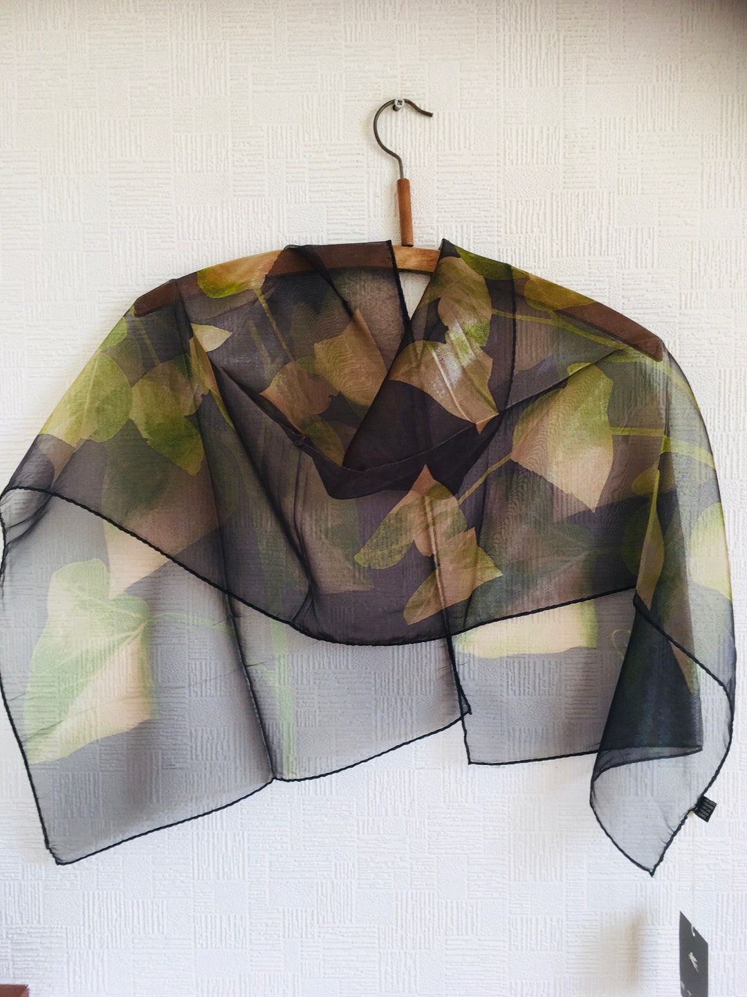 エトロ ミラノ シルクブレンド スカーフ：イタリアンリーフプリント  